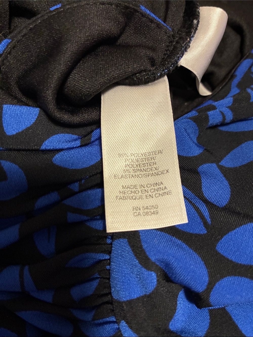 Evan Picone Faux Wrap Dress Midi Royal Blue Black Size 6 - Picture 6 of 6